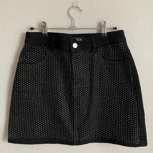 bedazzled black jean skirt